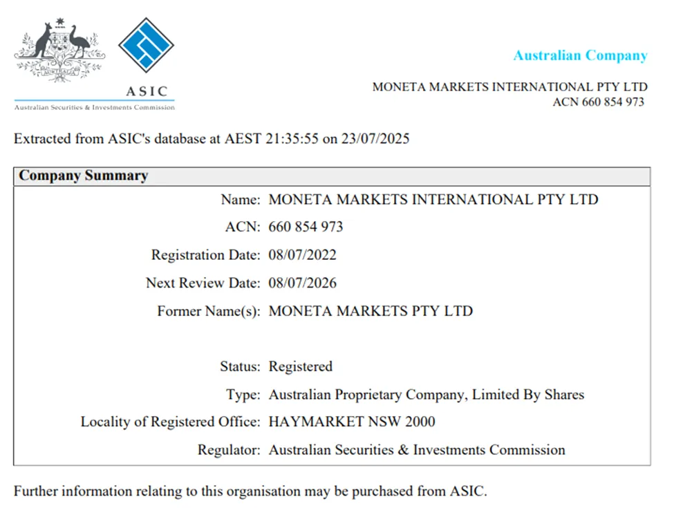 رگوله ASIC بروکر مونتا مارکتس