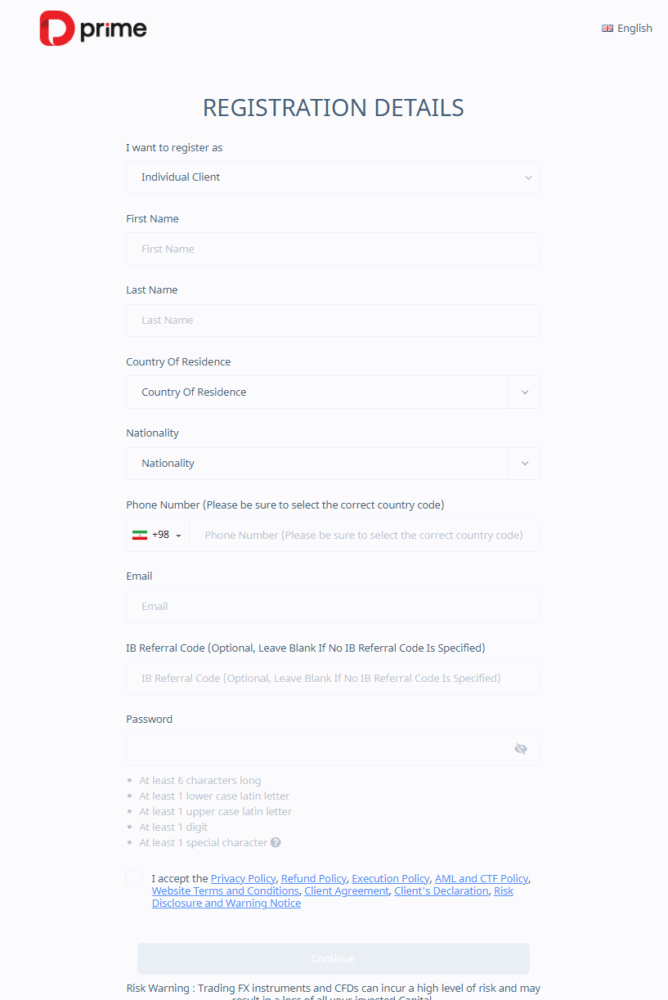 Register with broker doo prime