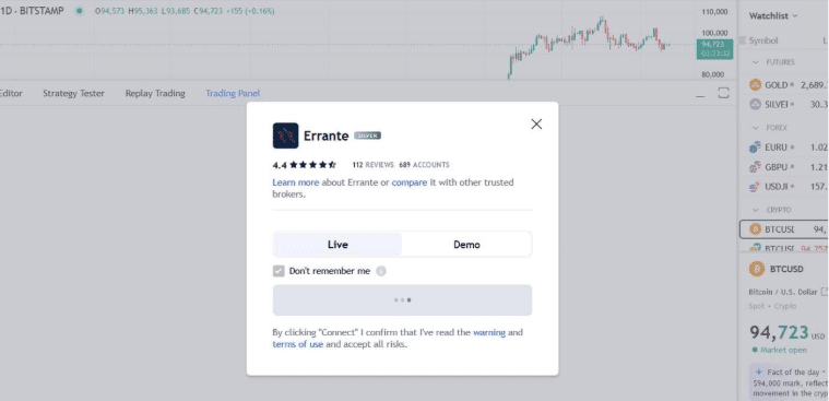 آموزش اتصال ارانته به تریدینگ ویو