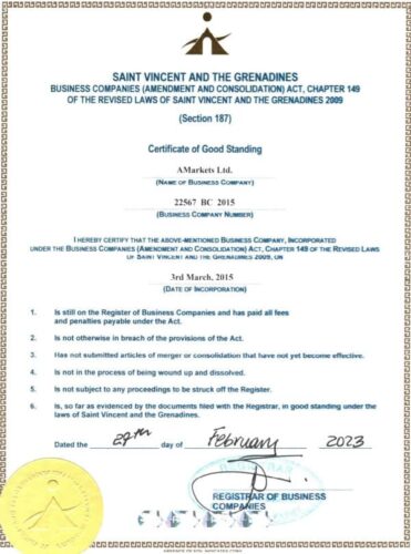 مجوز FSA بروکر AMarkets