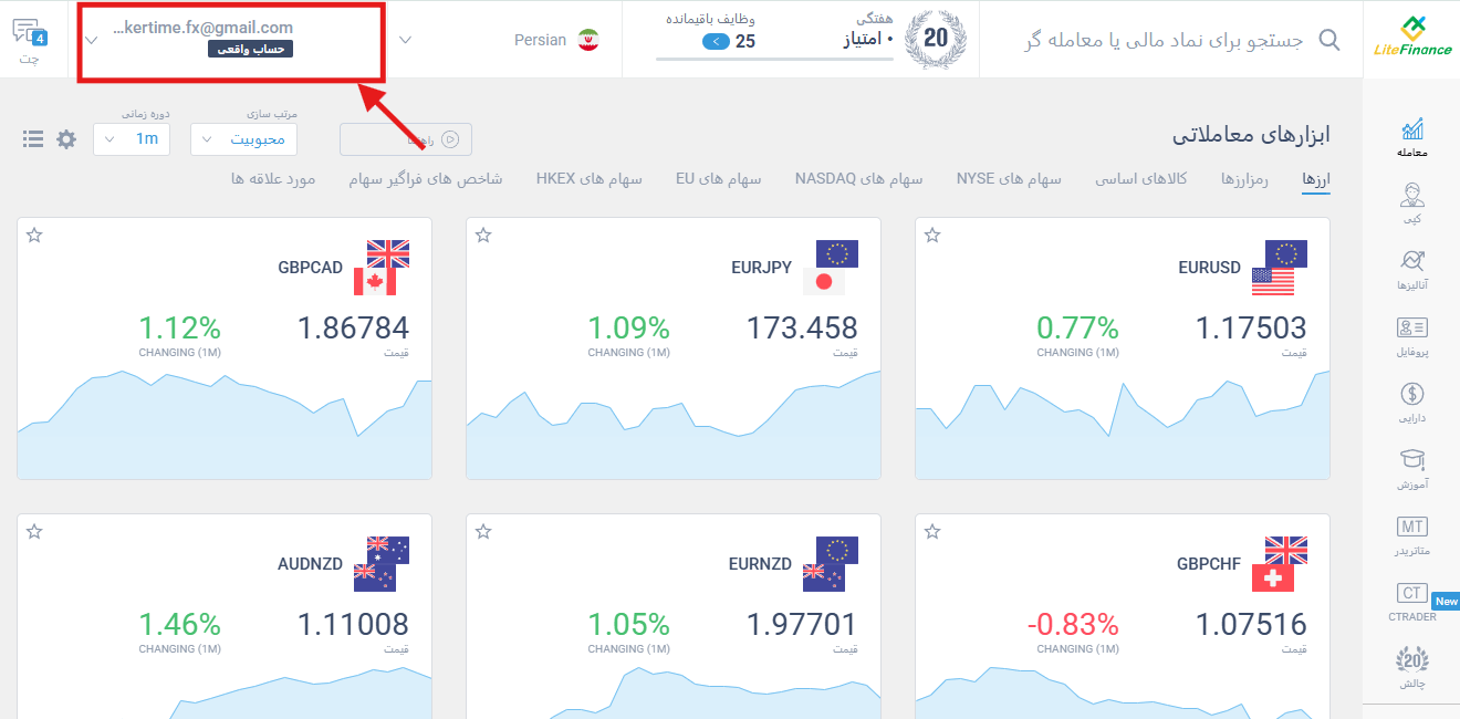 آموزش تصویری احراز هویت در بروکر لایت فایننس