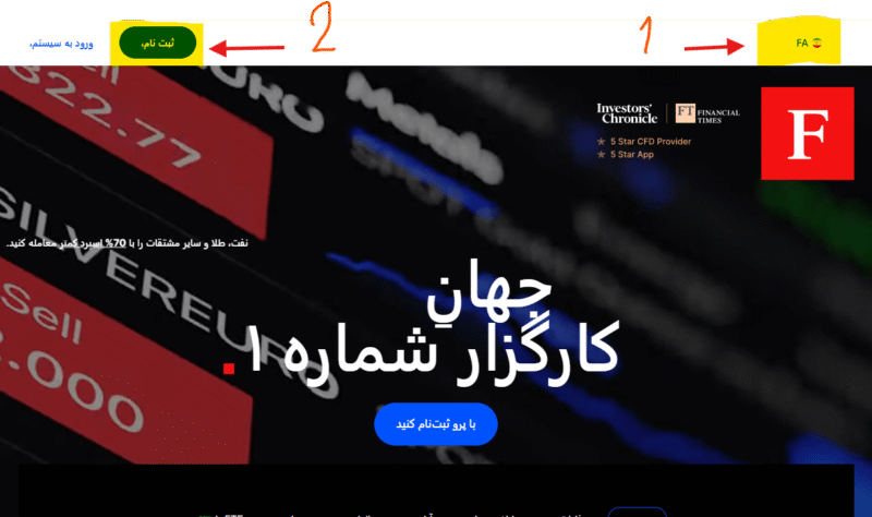 ثبت نام در بروکر اف ایکس پرو