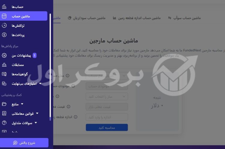 داشبورد پراپ فرم فاندد نکست