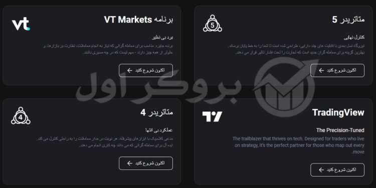 پلتفرم های معاملاتی بروکر وی تی مارکتس